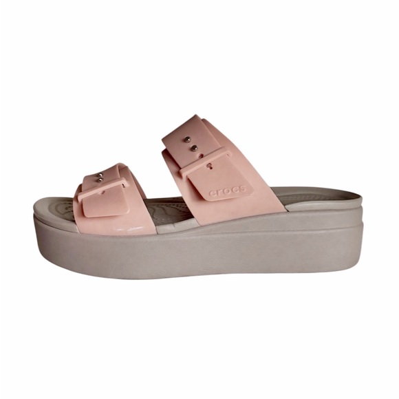 CROCS Shoes - CROCS Brooklyn Wedges Women's Blush Platform Sandals sz 9